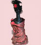 Gothic Bride Upcycled bottle art doll handmade alternative home decor sculpture  - Image 2
