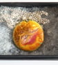 medium round pendant - scrolled brown, red and yellow - Image 2