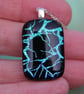  Blue dichroic glass  pendant,  branches dichroic fused glass necklace SKU F42 - Image 6