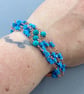 Unisex Sleeping Beauty Turquoise Gemstone Chip & Copper Twisted Bracelet - Image 6