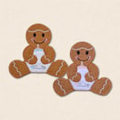 Baby Gingerbread Character - Embroidered Felt Hanging Decor