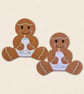 Baby Gingerbread Character - Embroidered Felt Hanging Decor