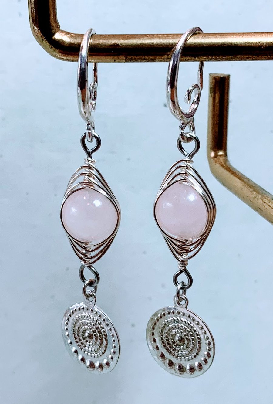 Wire Wrapped Gemstone Earrings