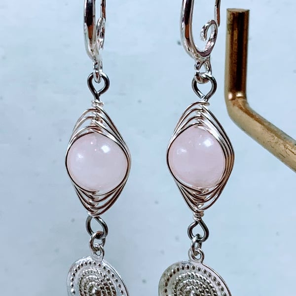 Wire Wrapped Gemstone Earrings