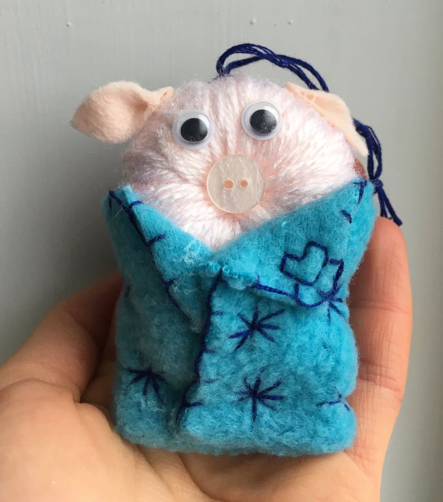 Pigs In Blankets Decoration - Light Blue