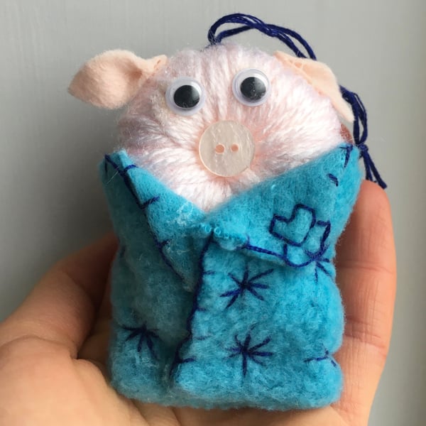 Pigs In Blankets Decoration - Light Blue