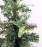 Lace Hummingbird Ornament: Machine Embroidery, Colorful Tree Decoration
