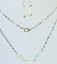 Moonstone necklace and earrings - Jewellery set - June Birthstone
