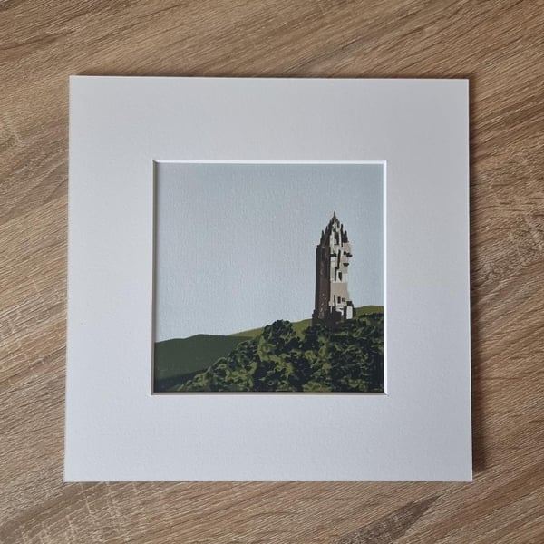 Wallace Monument Limited Edition Original Linoprint