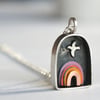Over the rainbow shadow box necklace