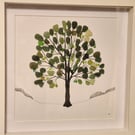 Seaglass seaham sea glass sycamore gap tree handmade in white frame
