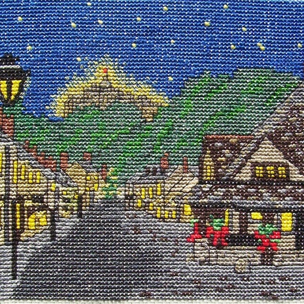 Dunster in Somerset by Candlelight at Christmas cross stitch kit