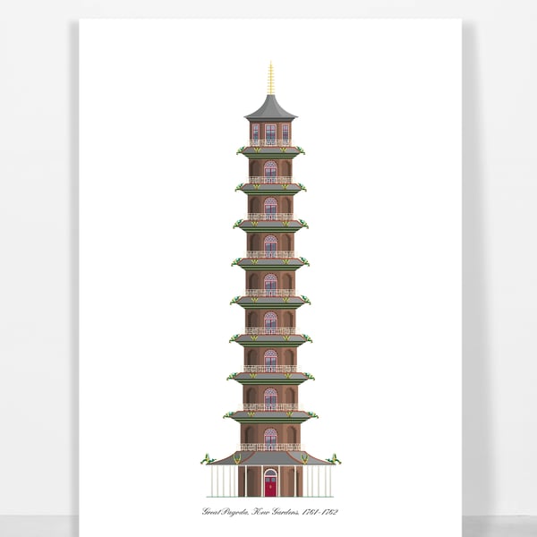 A3 Pagoda Kew Gardens print