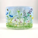 Pretty Curved Glass Floral Panel in with a Little Bee