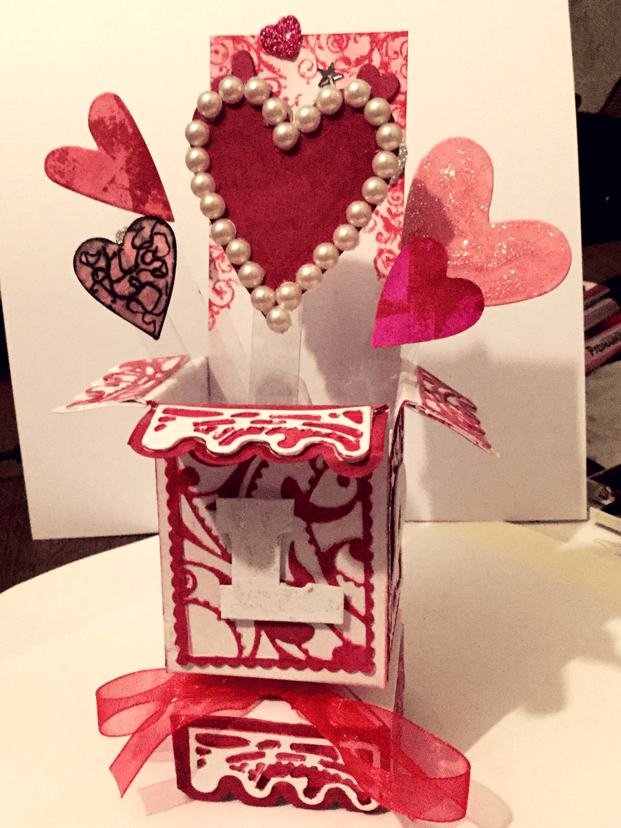Handmade Luxury Valentines Day Heart Pop-up Card