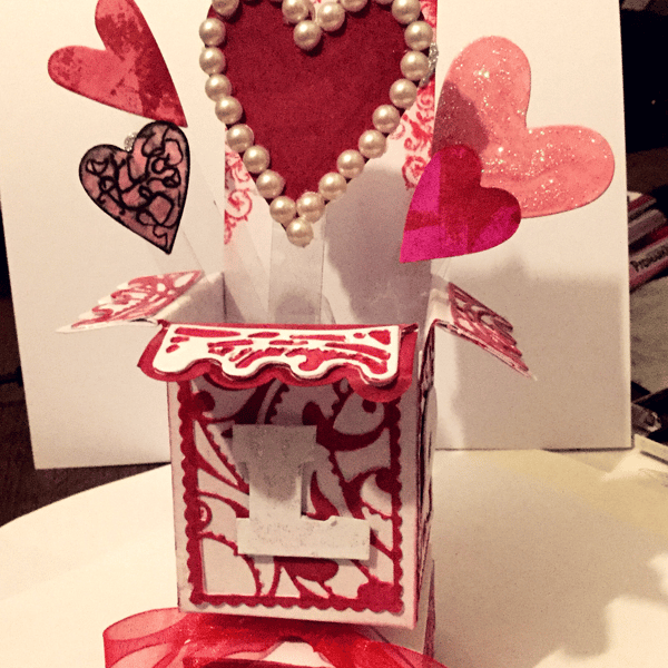 Handmade Luxury Valentines Day Heart Pop-up Card