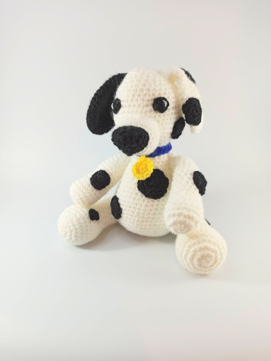 Crochet Dalmation soft toy, dog cuddly toy, stuffed animal, plush gift