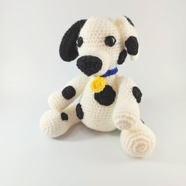 Crochet Dalmation soft toy, dog cuddly toy, stuffed animal, plush gift