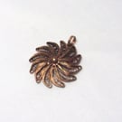 Copper filigree swirl necklace pendant