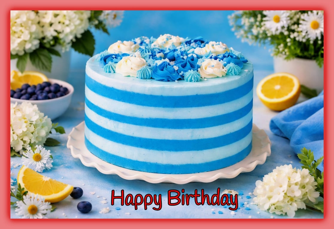 Happy Birthday Cake Greeting Card A5 