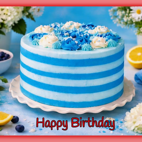 Happy Birthday Cake Greeting Card A5 
