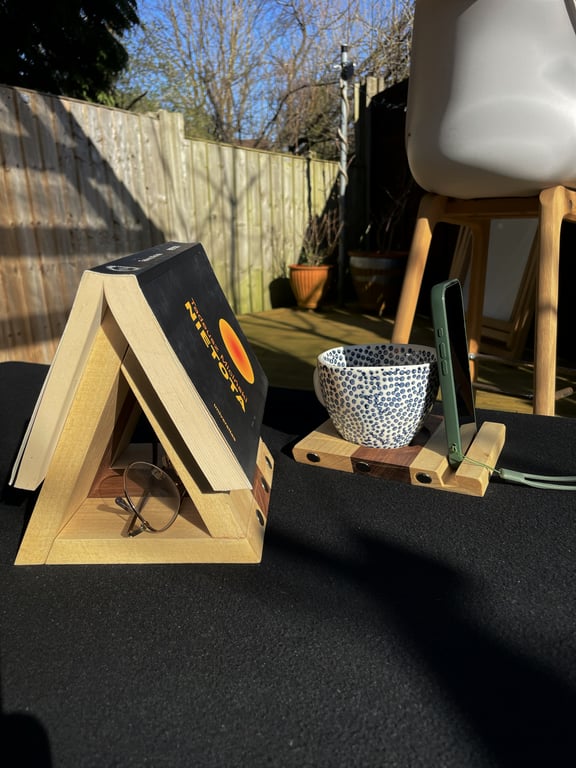 Magnetic Book Stand – Tulipwood & Walnut Reading Stand – No.3