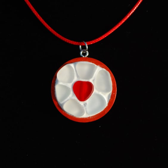 Beach glass mosaic pendant