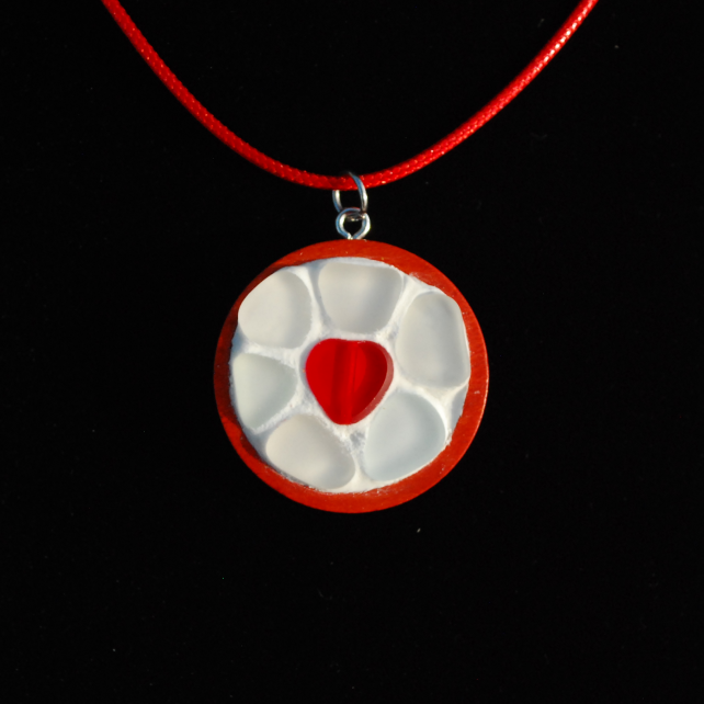 Beach glass mosaic pendant