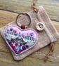Liberty fabric felt lace keyring. - Image 2