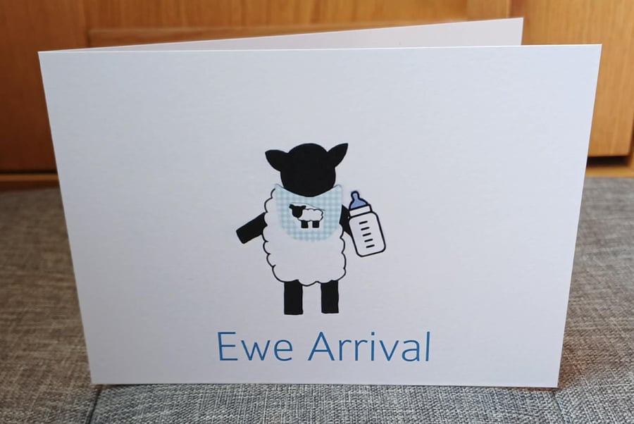 A6 Ewe Arrival Greeting Card (Blue)