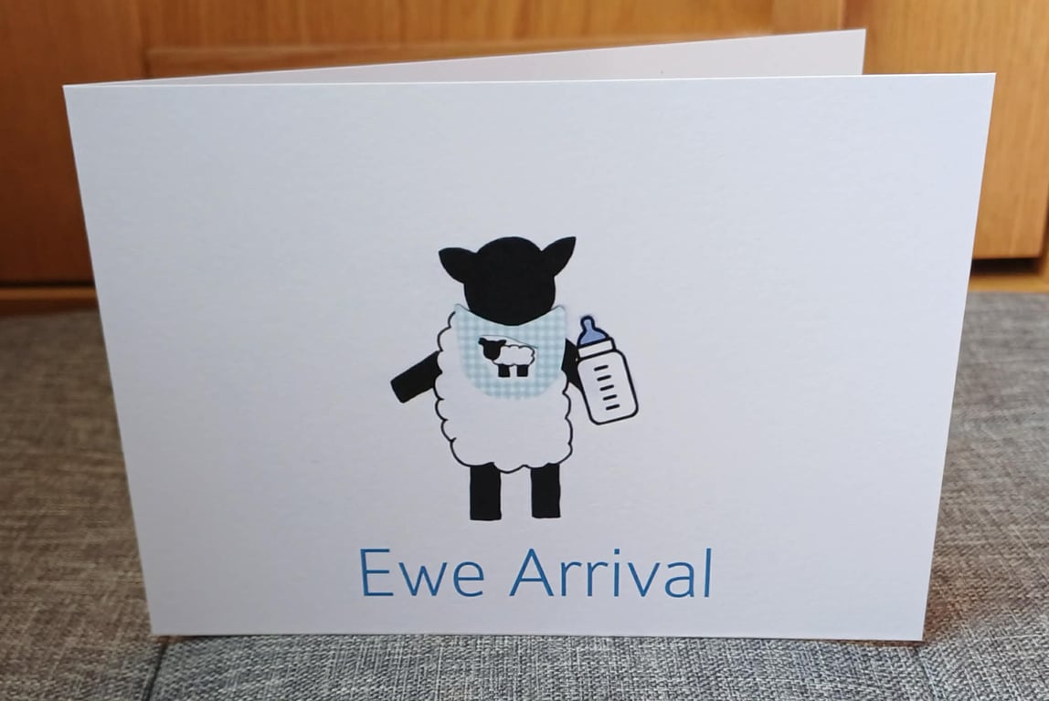 A6 Ewe Arrival Greeting Card (Blue)