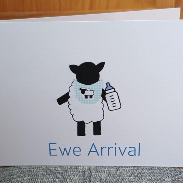 A6 Ewe Arrival Greeting Card (Blue)
