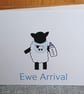 A6 Ewe Arrival Greeting Card (Blue)