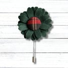 Tartan Flower Lapel Pin, Christmas Lapel Pin