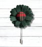 Flower Lapel Pin, Tartan, Green Flower, Wedding Flower - Image 1