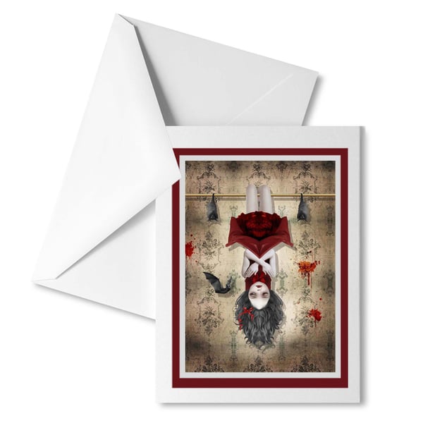 Vampire And Bats Art Greeting Card - Among Friends