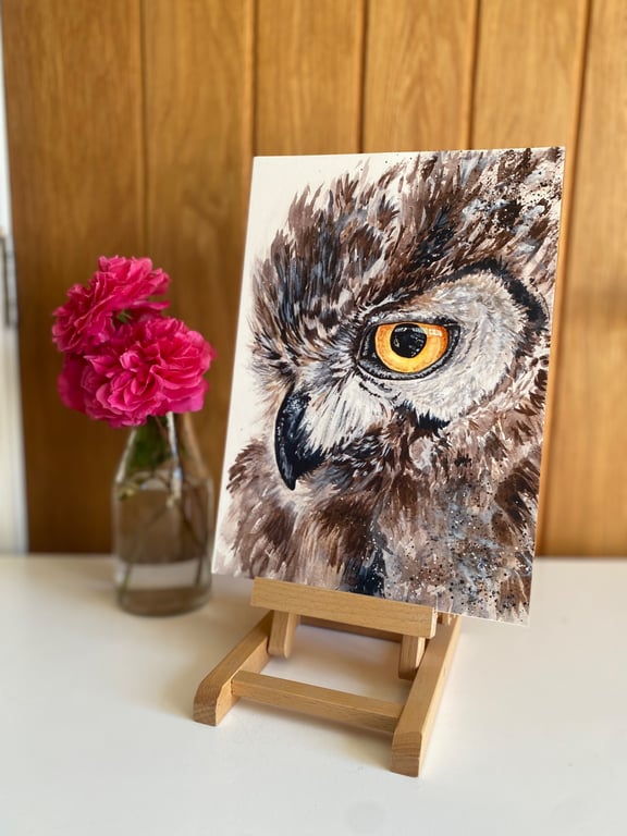 Fine Art watercolour print of an Owl 