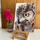 Fine Art watercolour print of an Owl 