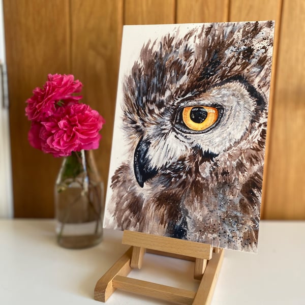 Fine Art watercolour print of an Owl 