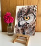 Fine Art watercolour print of an Owl 