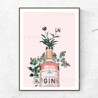 Pink Gin Poster, Print