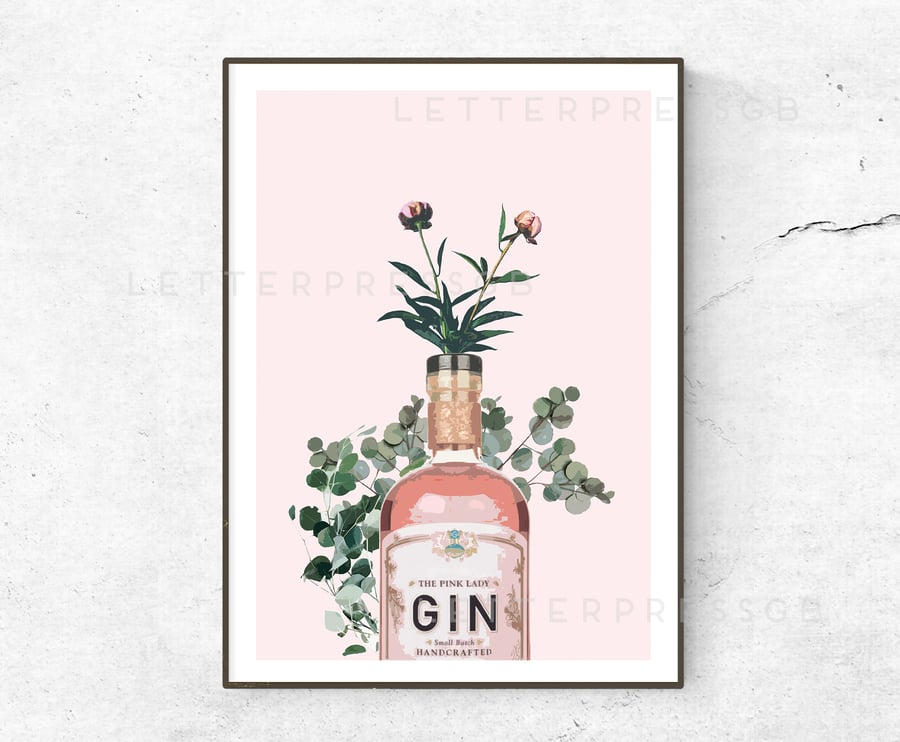 Pink Gin Poster, Print