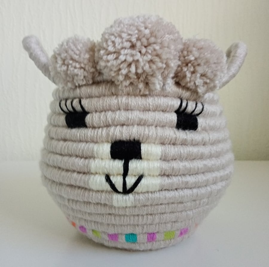 Llama Coiled Rope Storage Basket