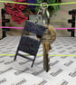 Glitter steel chair keyring: Pro Wrestling key chain, Handmade
