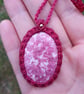 Thulite Macrame Pendant  - Image 6