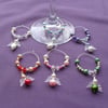 Were 6.95 now 4.95 Set of 6 Christmas Wine Glass Charms