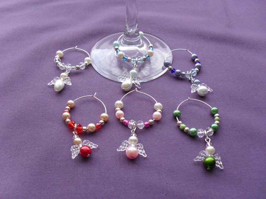 Were 6.95 now 4.95 Set of 6 Christmas Wine Glass Charms