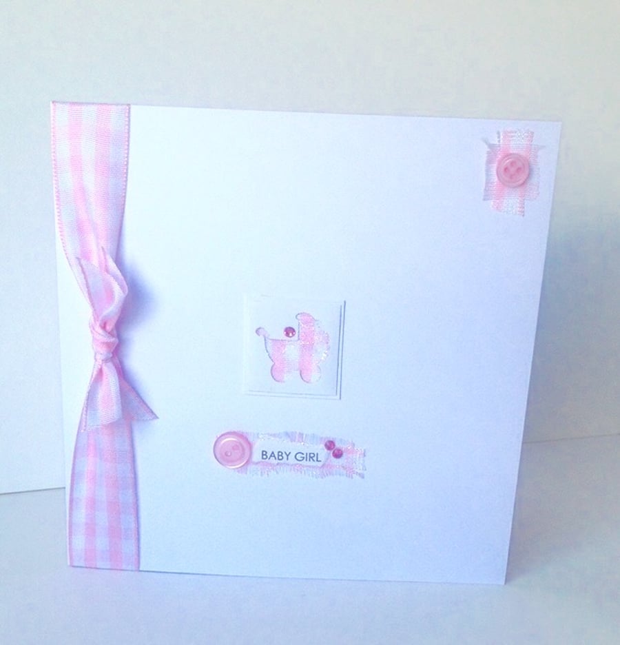 Greeting Card,New Baby Girl,Handmade Card Can Be Personalised