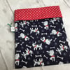 Reusable sandwich bag with food safe lining. Navy cartoon dogs