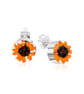 Sterling Silver Sunflower Stud Earrings with Real Flowers